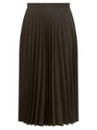 Matchesfashion.com Margaret Howell - Prince Of Wales Check Linen Blend Skirt - Womens - Dark Grey