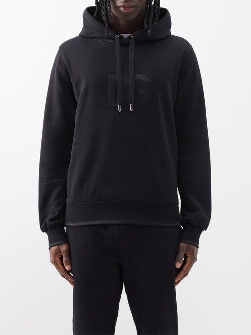 Dolce & Gabbana - Embroidered-logo Cotton-jersey Hoodie - Mens - Black