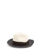 Matchesfashion.com Borsalino - Bi Colour Panama Hat - Mens - Black White