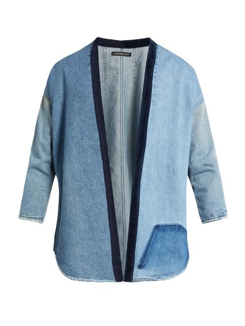 Longjourney Distressed Open-front Denim Jacket
