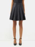 Shushu/tong - Distressed Pleated Satin Skirt - Womens - Black