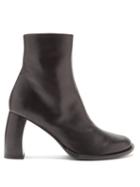 Matchesfashion.com Ann Demeulemeester - Banana-heel Leather Ankle Boots - Womens - Black