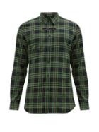 Matchesfashion.com Givenchy - Logo Embroidered Checked Cotton Flannel Shirt - Mens - Black Green