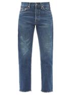 Matchesfashion.com Chimala - Distressed-cuff Straight-leg Jeans - Womens - Dark Denim