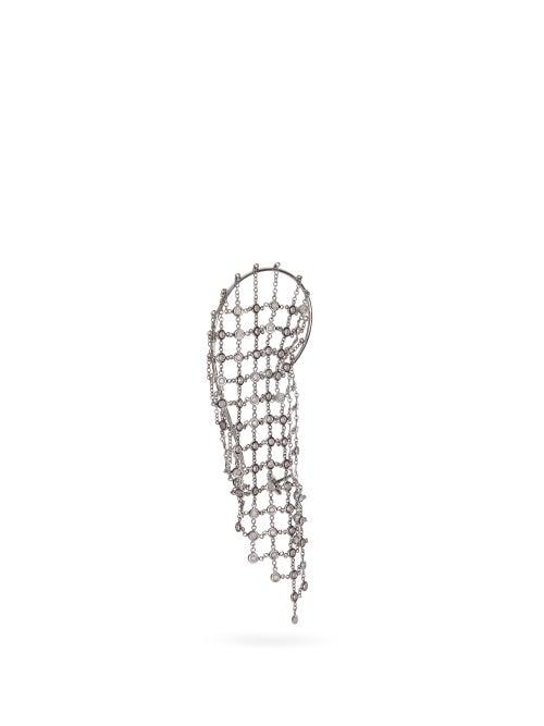 Matchesfashion.com Yvonne Lon - Violette Diamond & 18kt White-gold Single Earring - Womens - White Gold