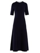 Matchesfashion.com Gabriela Hearst - Seymour Cashmere And Wool Reversible Dress - Womens - Navy Multi