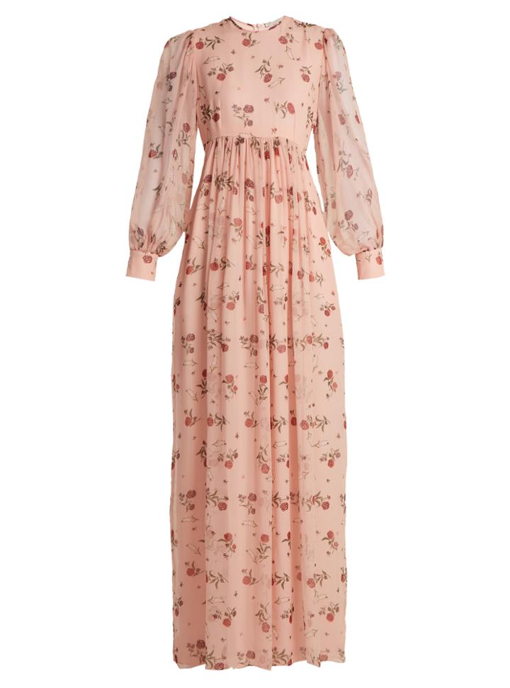 Emilia Wickstead Pia Rose-print Silk-chiffon Dress