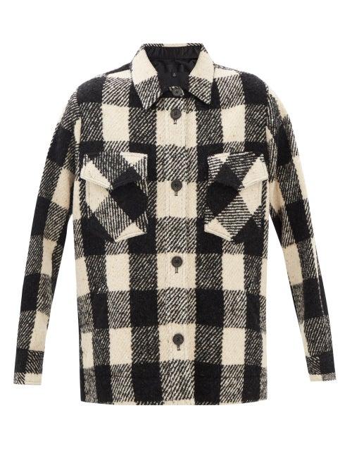 Nili Lotan - Lenore Check Tweed Shirt Jacket - Womens - Black White