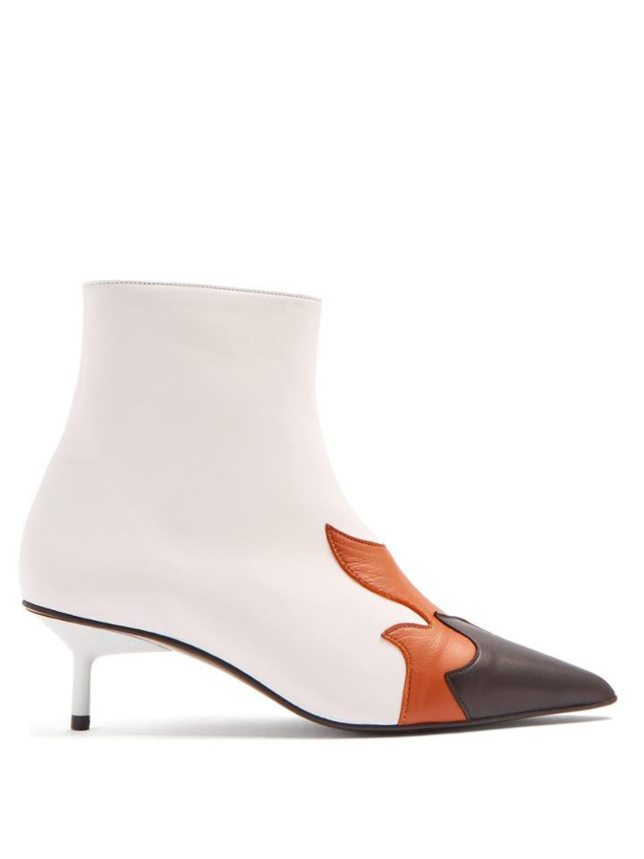 Marques'almeida Flame-appliqu Leather Ankle Boots