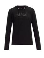 Matchesfashion.com Balmain - Logo Print Brushed Cotton Jersey Hooded Sweatshirt - Mens - Black