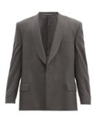 Matchesfashion.com Martine Rose - Shawl-lapel Jacquard-woven Wool Jacket - Mens - Grey