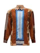 Matchesfashion.com Ahluwalia - Patchwork Upcycled Silk-blend Shirt - Mens - Multi