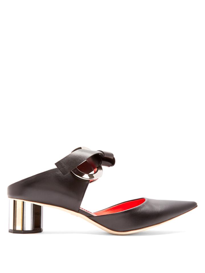 Proenza Schouler Front-tie Block-heel Leather Mules