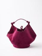 Khaite - Lotus Mini Suede Tote Bag - Womens - Burgundy