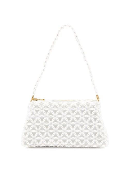 Matchesfashion.com Shrimps - Dawson Floral-beaded Bag - Womens - Cream