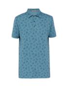 Matchesfashion.com Bottega Veneta - Butterfly Print Cotton Piqu Polo T Shirt - Mens - Blue