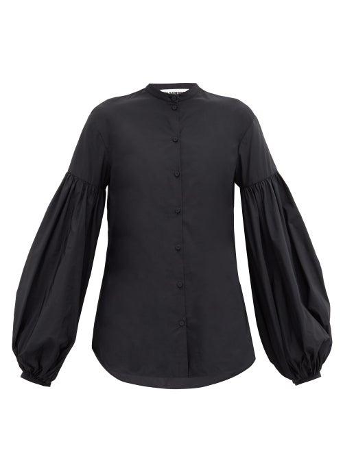 Matchesfashion.com Jil Sander - Balloon-sleeve Taffeta Shirt - Womens - Black