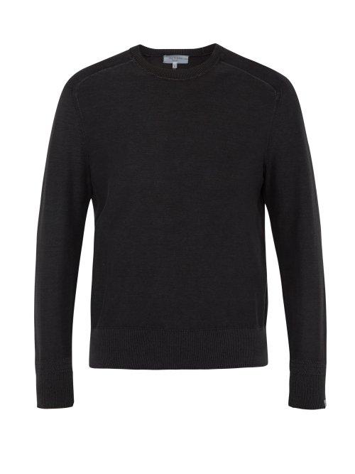 Matchesfashion.com Rag & Bone - Lance Acid Washed Cotton Jersey Sweater - Mens - Black Grey