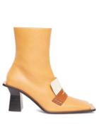 Matchesfashion.com Loewe - Oversized-sole Square-toe Leather Boots - Womens - Tan Multi