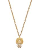 Matchesfashion.com Gucci - Lion Crystal Embellished Necklace - Womens - Gold