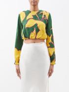 Johanna Ortiz - East Africa Reversible Printed Jacquard Top - Womens - Green Yellow
