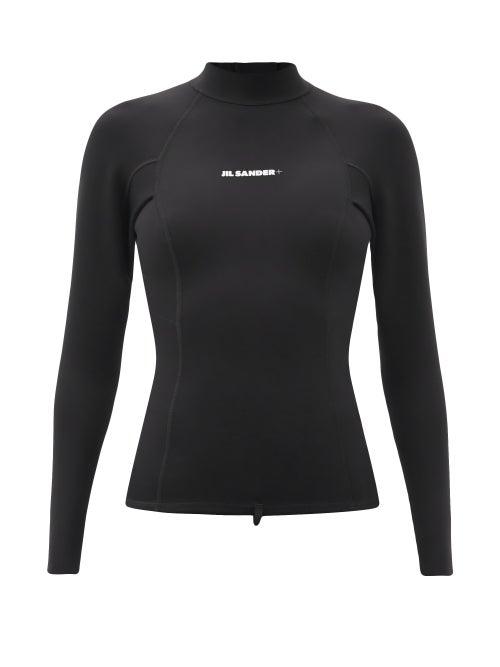 Matchesfashion.com Jil Sander - Logo-print Rash Guard Swim Top - Womens - Black