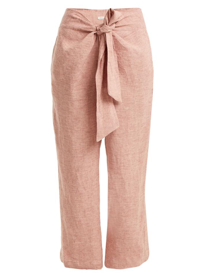 Masscob Tie-waist Straight-leg Linen Trousers
