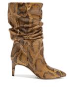 Matchesfashion.com Paris Texas - Slouchy Python-effect Leather Ankle Boots - Womens - Brown Multi