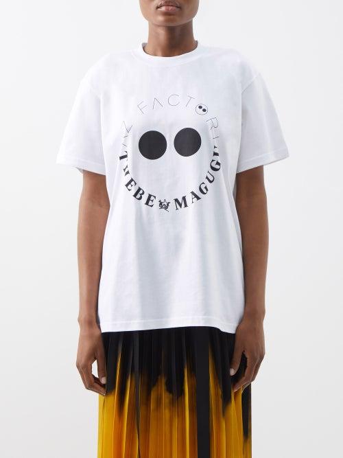Az Factory - X Thebe Magugu Logo-print Cotton-blend T-shirt - Womens - White