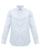 Matchesfashion.com Paul Smith - Artist-stripe Cuff Striped Cotton Shirt - Mens - Light Blue