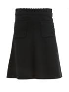 Matchesfashion.com Redvalentino - Scalloped Edge Crepe Skirt - Womens - Black