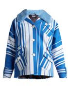 Miu Miu Fur-collar Striped Cotton Jacket