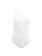 Matchesfashion.com Bottega Veneta - One-shoulder Crinkle-ribbed Swimsuit - Womens - White