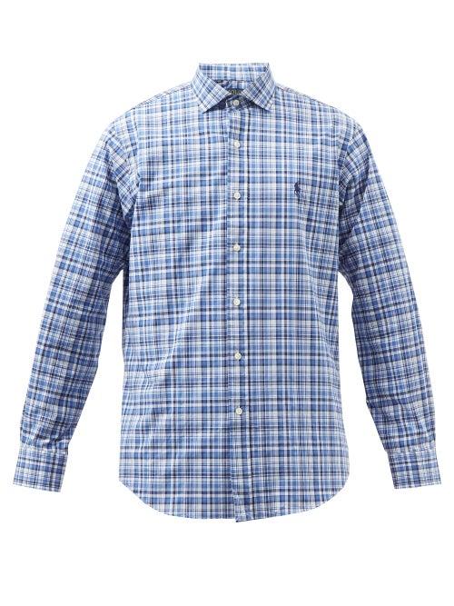 Polo Ralph Lauren - Checked Cotton-blend Poplin Shirt - Mens - Blue Multi