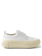 Primury - Pave Panelled Leather Trainers - Womens - White