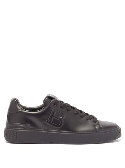 Matchesfashion.com Balmain - B-court Logo-embossed Leather Trainers - Mens - Black