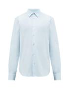 Matchesfashion.com Paul Smith - Artist Stripe Cotton Blend Shirt - Mens - Light Blue