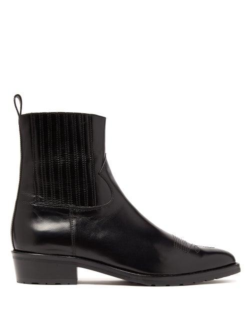 Matchesfashion.com Toga Virilis - Topstitched Leather Chelsea Boots - Mens - Black