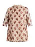 Matchesfashion.com Giambattista Valli - Floral Print Silk Georgette Blouse - Womens - Pink Multi