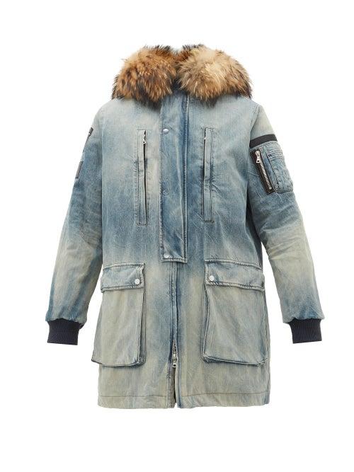 Matchesfashion.com Amiri - Logo Appliqu Hooded Denim Parka - Mens - Indigo