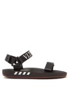 Matchesfashion.com Valentino - Vltn Logo Trim Rubber Sandals - Mens - Black Multi