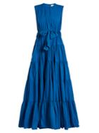 Maison Rabih Kayrouz Tiered Tie-waist Paper-taffeta Dress