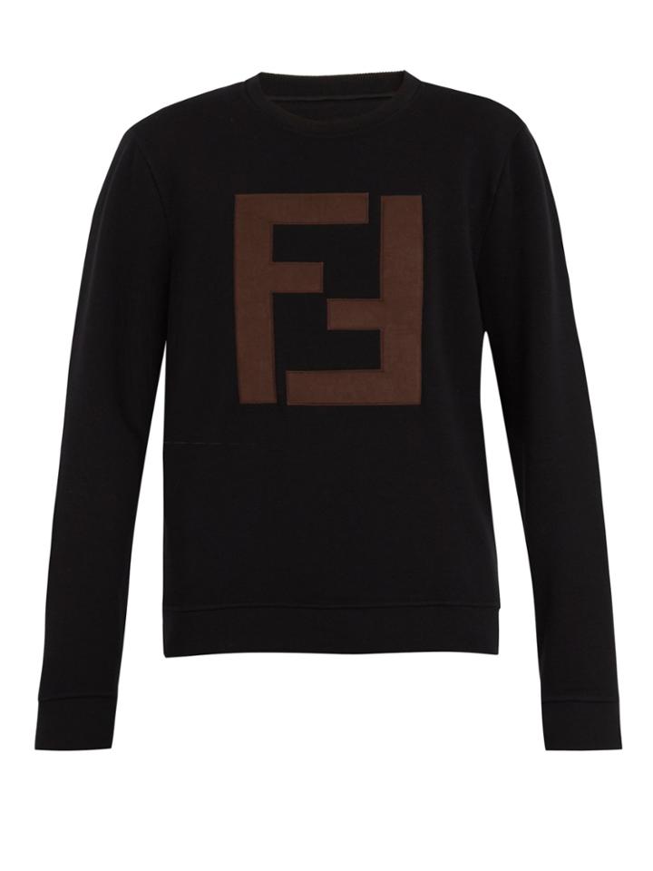 Fendi Logo-appliqu Wool Sweatshirt