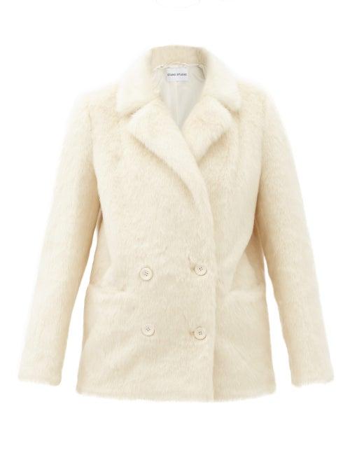 Matchesfashion.com Stand Studio - Annabelle Double-breasted Faux-fur Jacket - Womens - Ivory