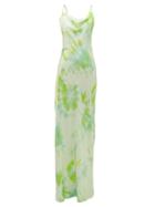 Matchesfashion.com Rat & Boa - Juniper Tie Dye Satin Maxi Dress - Womens - Green