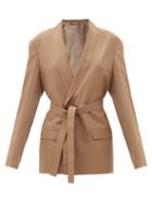 Matchesfashion.com Lemaire - Belted Double-breasted Canvas Jacket - Womens - Brown
