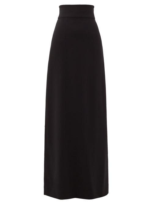Matchesfashion.com Raey - High-rise Wool-blend Tailored Maxi Skirt - Womens - Black
