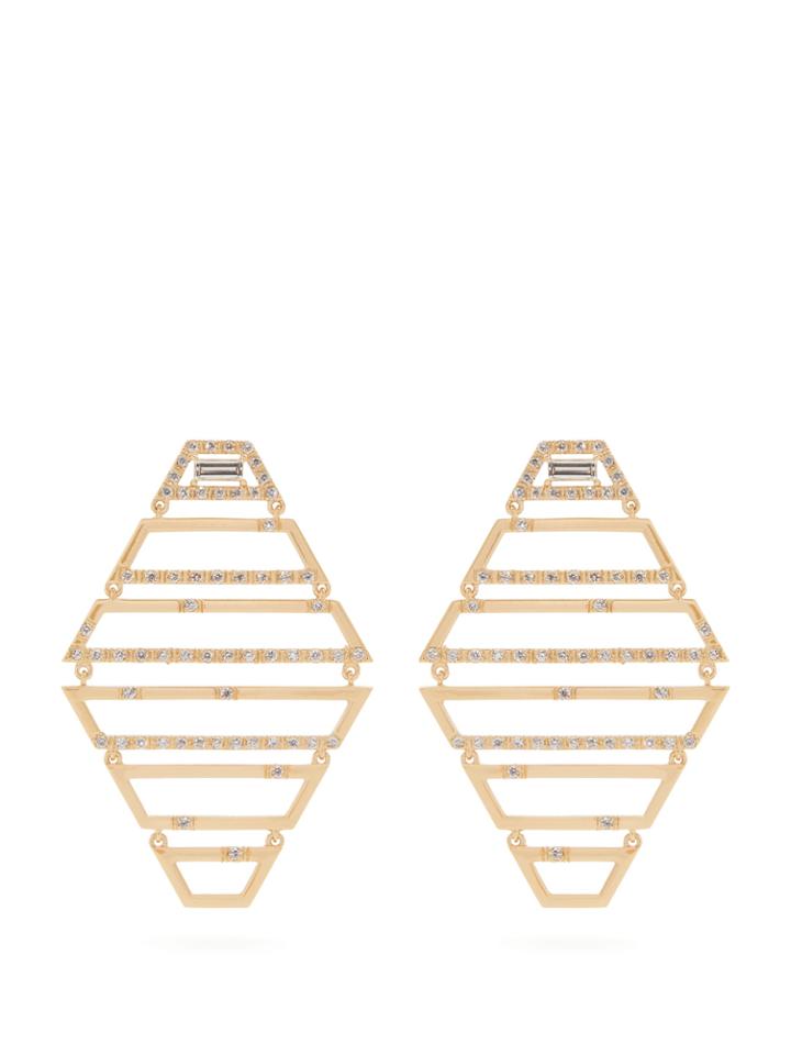 Susan Foster Diamond & Yellow-gold Earrings