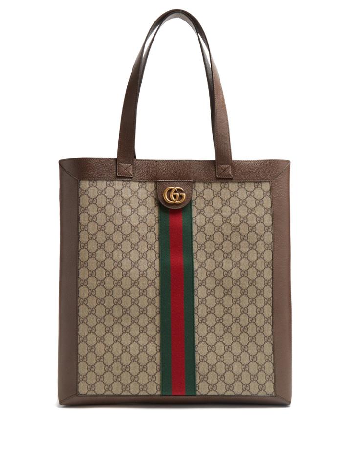 Gucci Ophidia Gg Supreme Canvas And Leather Tote