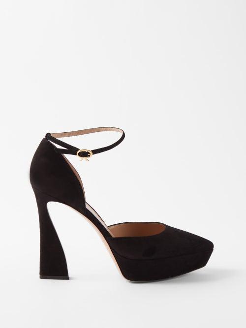 Gianvito Rossi - Vertigo 85 Suede Platform Pumps - Womens - Black